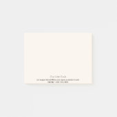 Kontaktinformationen zu Beige Creme Post-it Klebezettel (Vorderseite)