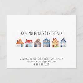 Kontaktinformationen zu echten Anwesen Agent Postkarte