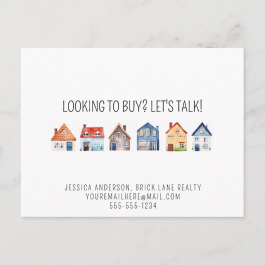 Kontaktinformationen zu echten Anwesen Agent Postkarte (Vorderseite)