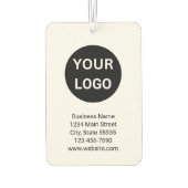 Kontaktinformationen zu Firmenlogo. Schwarz und We Autolufterfrischer (Rückseite)