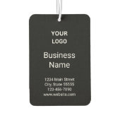 Kontaktinformationen zu Firmenlogo. Schwarz und We Autolufterfrischer (Rückseite)