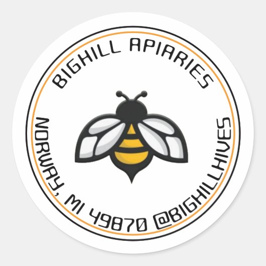 Kontaktinformationen zu Honigbeeren Runder Aufkleber (Vorderseite)