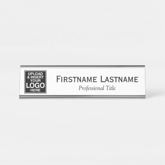 Kontaktinformationen zu Office- oder Firmenlogos Schreibtischnamensplakette (Vorderseite )