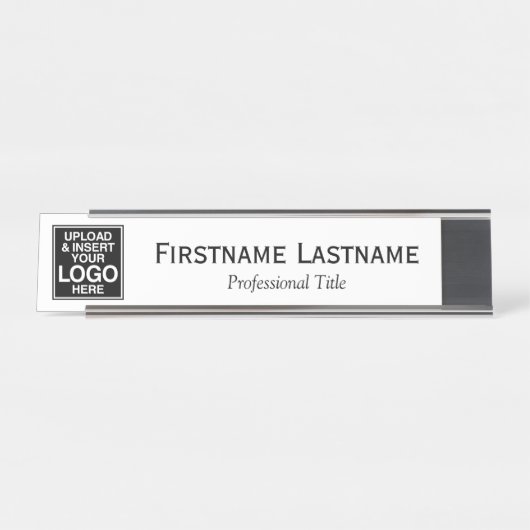 Kontaktinformationen zu Office- oder Firmenlogos Schreibtischnamensplakette (Vorderseite )
