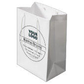 Kontaktinformationen zu Retro-Modern Business oder Mittlere Geschenktüte (Rückseite Schrägansicht)