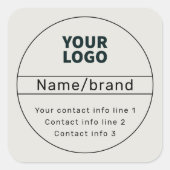 Kontaktinformationen zu Retro-Modern Business oder Quadratischer Aufkleber (Vorderseite)