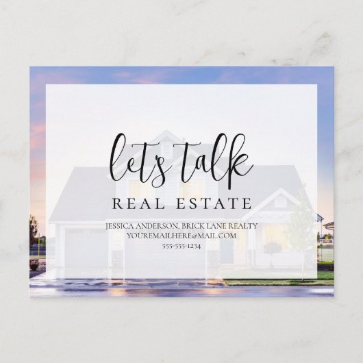 Kontaktinformationen zum beruflichen Realty House Postkarte (Vorderseite)