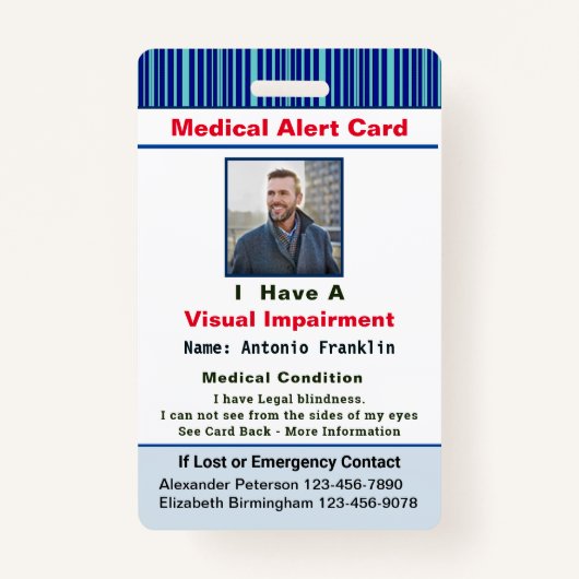 Kontaktkarte für das Foto mit dem medizinischen Wa Ausweis (Vorderseite)