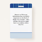 Kontaktkarte für das Foto mit dem medizinischen Wa Ausweis (Rückseite)