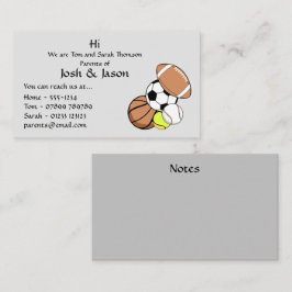 Kontaktkarte für Eltern Visitenkarte