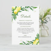 Kontaktkarte für Lemons zur Hochzeitsempfehlung Einladung (Stehend Vorderseite)