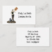 Kontaktkarte Zombie Button Up Girl Protest II Visitenkarte (Vorne/Hinten)