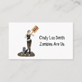 Kontaktkarte Zombie Button Up Girl Protest II Visitenkarte