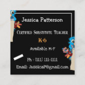 Kontaktkarten für die Kontaktkarte mit dem Owl Sub Quadratische Visitenkarte (Rückseite)