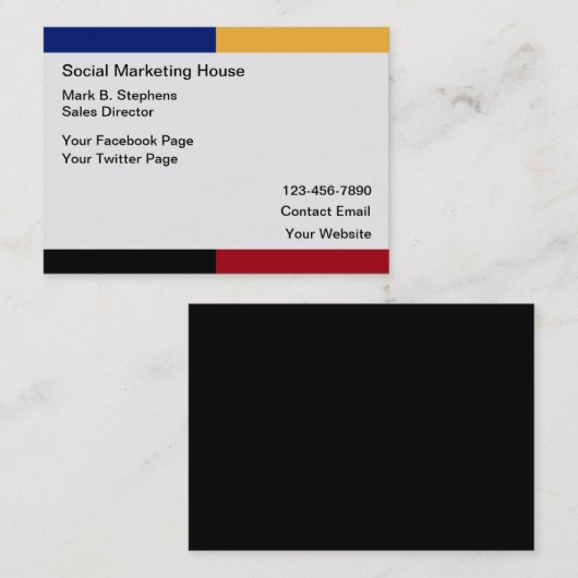 Kontaktkarten für Social Media-Marketing Telefonnummerkarte (Vorne/Hinten)