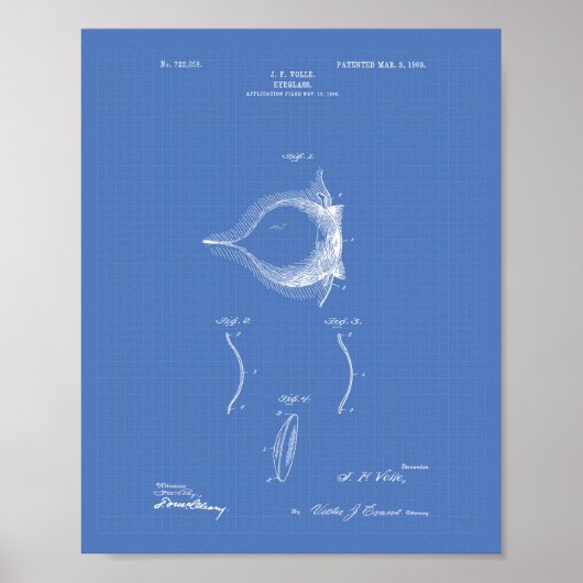 Kontaktlinse 1903 Patent Art Blueprint Poster (Vorne)