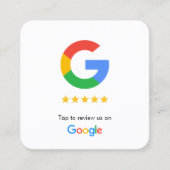 Kontaktlose Google-Überprüfungskarte Quadratische Visitenkarte (Vorderseite)