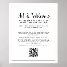 Kontaktlose QR-Code Gastinformation und Begrüßungs Poster