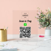 Kontaktlose Zahlung QR Code Business Logo Akryllis Acrylschild (Hochzeit)