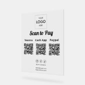 Kontaktlose Zahlung QR-Code-Firmenlogo Acrylschild (Winkel)