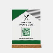 Kontaktloser QR-Code Grünes Menü für Restaurants Acrylschild (Vorderseite)