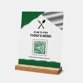 Kontaktloser QR-Code Grünes Menü für Restaurants Acrylschild (Winkel)