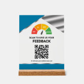 Kontaktloser QR-Code Kundenfeedback Blau Acrylschild (Vorderseite)