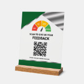 Kontaktloser QR-Code Kundenfeedback Grün Acrylschild (Winkel)
