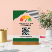 Kontaktloser QR-Code Kundenfeedback Grün Acrylschild (Hochzeit)