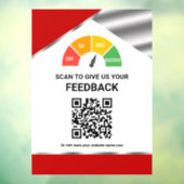Kontaktloser QR-Code Kundenfeedback Rot Fensteraufkleber (Blatt 3)