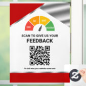 Kontaktloser QR-Code Kundenfeedback Rot Fensteraufkleber (Zuhause)