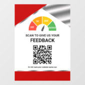 Kontaktloser QR-Code Kundenfeedback Rot Fensteraufkleber (Blatt)