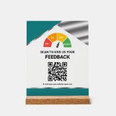 Kontaktloser QR-Code Kundenfeedback Teal Acrylschild (Vorderseite)