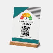 Kontaktloser QR-Code Kundenfeedback Teal Acrylschild (Winkel)
