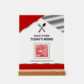Kontaktloser QR-Code Roter Menüplan für Restaurant Acrylschild (Vorderseite)