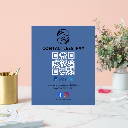 Kontaktloses Bezahlen QR-Code-Schild Acrylschild (Hochzeit)