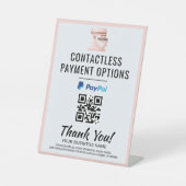 Kontaktloses Bezahlen QR-Code-Schild | PayPal | Bä Sockelschild (Vorderseite)