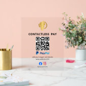 Kontaktloses Bezahlen QR-Code-Schild | PayPal | Sa Acrylschild (Hochzeit)