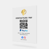 Kontaktloses Bezahlen QR-Code-Schild | PayPal | Sa Acrylschild (Winkel)