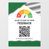 Kontaktloses QR-Code Kundenfeedback Grün Fensteraufkleber (Blatt)