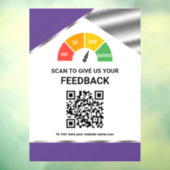 Kontaktloses QR-Code-Kundenfeedback Lila Fensteraufkleber (Blatt 3)