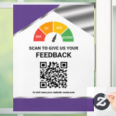 Kontaktloses QR-Code-Kundenfeedback Lila Fensteraufkleber (Zuhause)