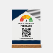 Kontaktloses QR-Code-Kundenfeedback Navy Blau Acrylschild (Vorderseite)