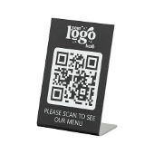 Kontaktloses QR-Code-Restaurant-Menü mit Logo Sockelschild