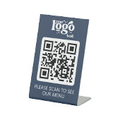 Kontaktloses QR-Code-Restaurant-Menü mit Logo Sockelschild