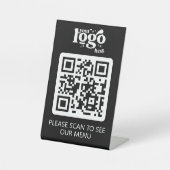Kontaktloses QR-Code-Restaurant-Menü mit Logo Sockelschild (Vorderseite)