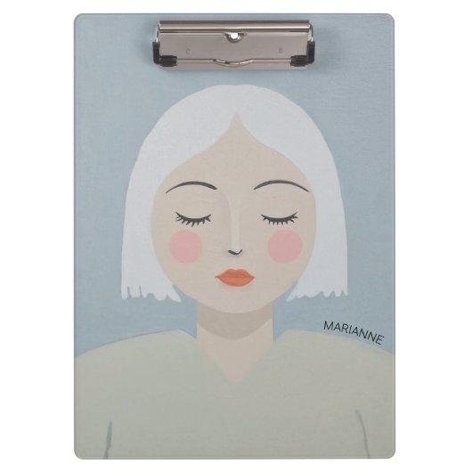 Kontemplation - Minimalistisches Portrait Klemmbrett (Vorderseite)