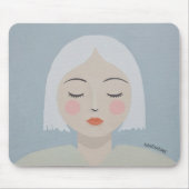 Kontemplation - Minimalistisches Portrait Mousepad (Vorne)