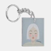 Kontemplation - Minimalistisches Portrait Schlüsselanhänger (Vorderseite links)