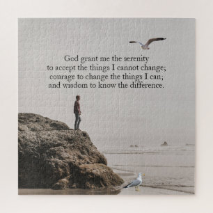 Kontemplative Gebetsszene am Serenity Prayer Stran Puzzle